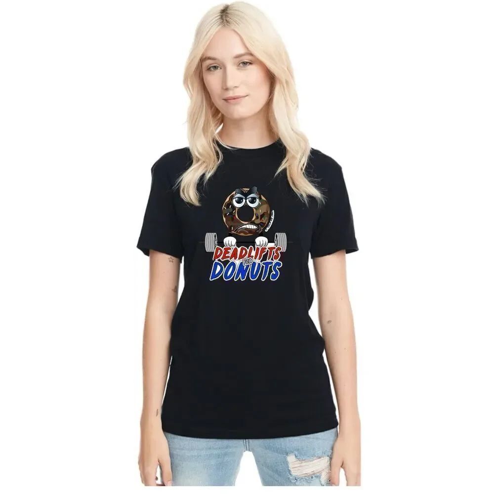 Combat Iron Deadlifts for Donuts Short Sleeve T-Shirt in Black Size Small